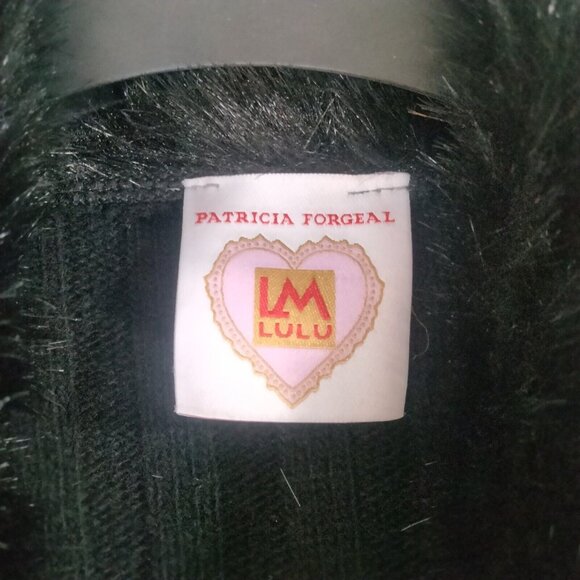 NWT Patricia Forgeal LM LULU French Black Silver Wool Fur Sweater Y2K Goth Rave - Picture 4 of 16